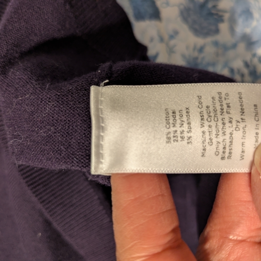 Talbots Deep Purple Turtleneck Sweater - Picture 3 of 4